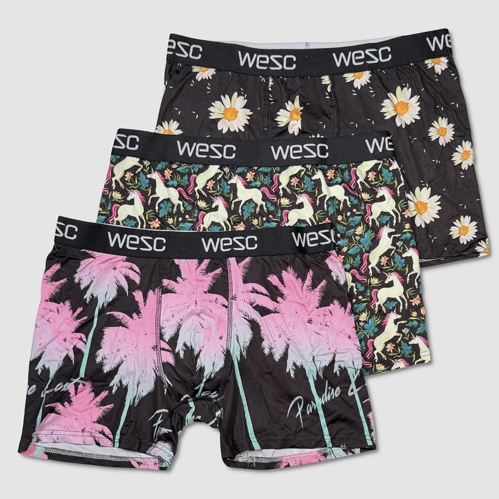 Mens WeSC Boxer Underwear / Briefs - NEW Size XL 3-Pack‎ Multi - #47379-H1